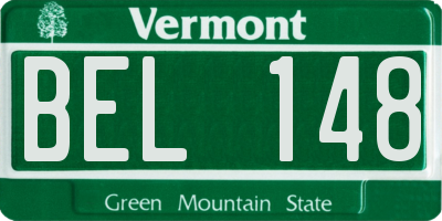 VT license plate BEL148