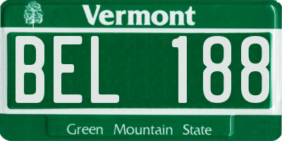 VT license plate BEL188