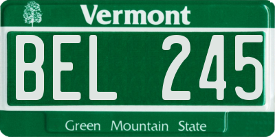 VT license plate BEL245
