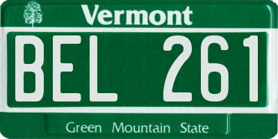 VT license plate BEL261