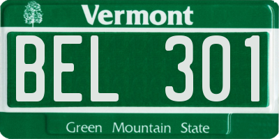 VT license plate BEL301