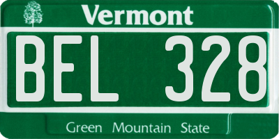 VT license plate BEL328