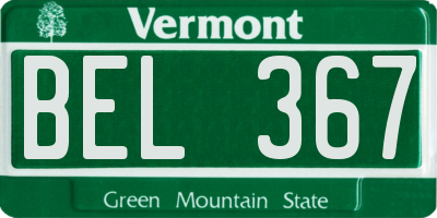 VT license plate BEL367