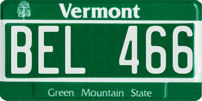 VT license plate BEL466