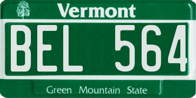 VT license plate BEL564