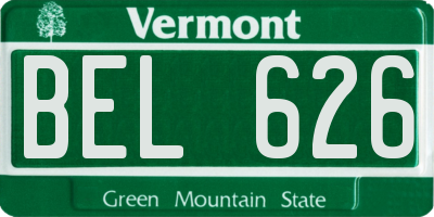 VT license plate BEL626