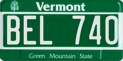 VT license plate BEL740