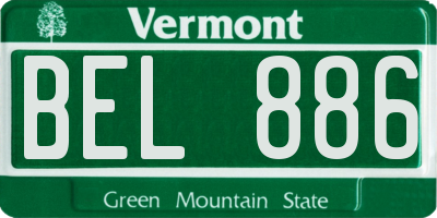 VT license plate BEL886