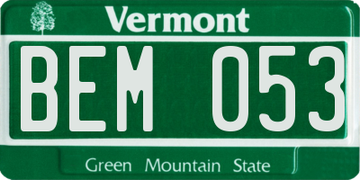 VT license plate BEM053