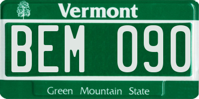 VT license plate BEM090