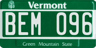 VT license plate BEM096