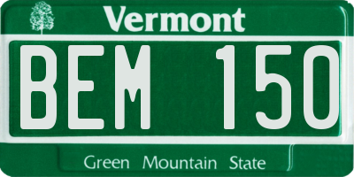 VT license plate BEM150