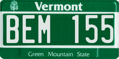 VT license plate BEM155