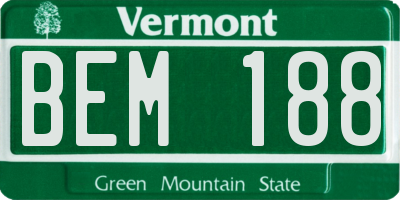 VT license plate BEM188