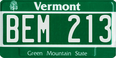 VT license plate BEM213
