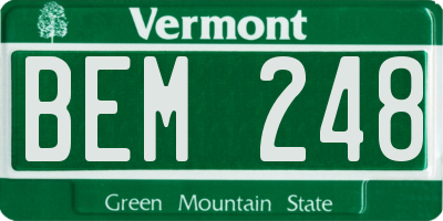 VT license plate BEM248