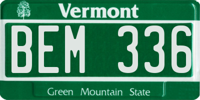 VT license plate BEM336