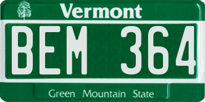 VT license plate BEM364