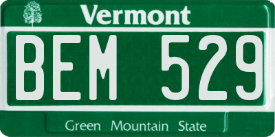VT license plate BEM529