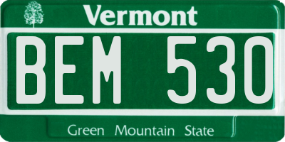 VT license plate BEM530