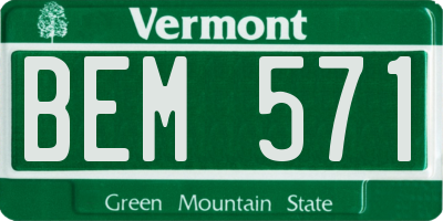VT license plate BEM571