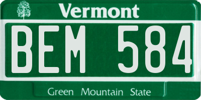 VT license plate BEM584