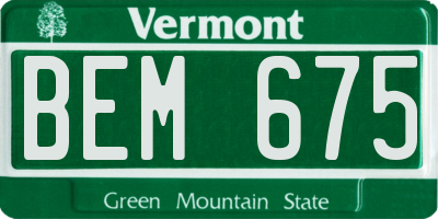 VT license plate BEM675