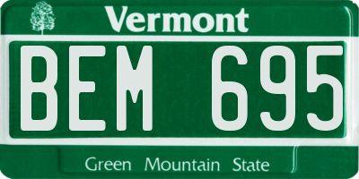 VT license plate BEM695