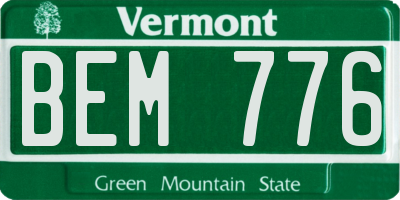 VT license plate BEM776