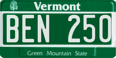 VT license plate BEN250