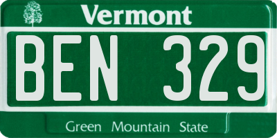 VT license plate BEN329