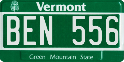 VT license plate BEN556