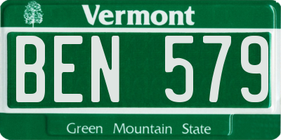 VT license plate BEN579