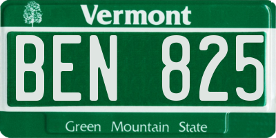 VT license plate BEN825