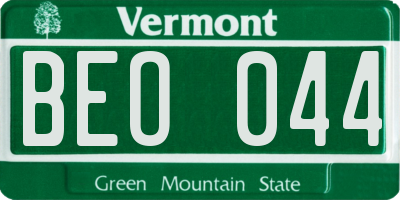 VT license plate BEO044