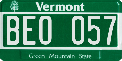 VT license plate BEO057