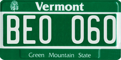 VT license plate BEO060