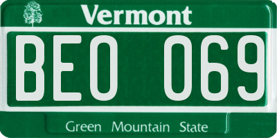 VT license plate BEO069