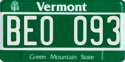 VT license plate BEO093