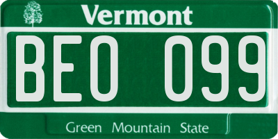 VT license plate BEO099