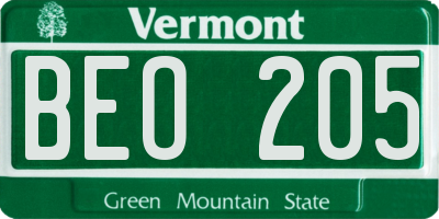 VT license plate BEO205
