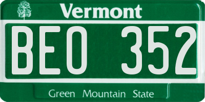 VT license plate BEO352