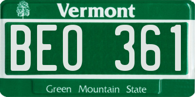 VT license plate BEO361