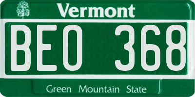 VT license plate BEO368