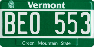 VT license plate BEO553