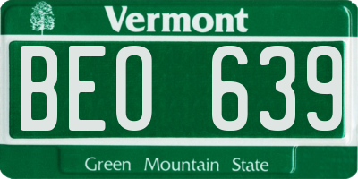VT license plate BEO639