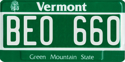 VT license plate BEO660