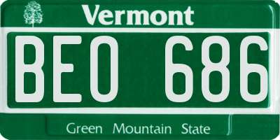 VT license plate BEO686