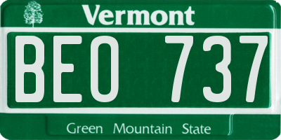 VT license plate BEO737