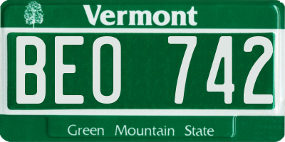 VT license plate BEO742